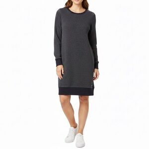 ROOTS Salt & Pepper Heritage Fleece Sweater Dress Knit Tunic Heathered Grey L